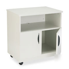 Safco machine stand with open compartment double door