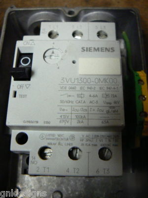 Siemens 3VU1300-0MK00 motor starter protection switch 