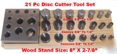 21PC convex concave disc cutter and doming tool set