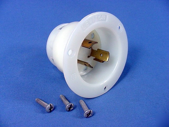 Leviton L10-20 locking flanged inlet plug 20A 125/250V
