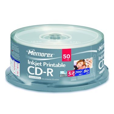New memorex cd-r 52X printable 50 pack spindle