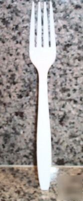 Plastic forks,hvy-medium weight white 1000/ct