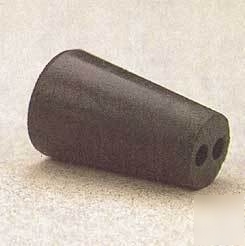 Vwr black rubber stoppers, two-hole 00-M292: 00-M292