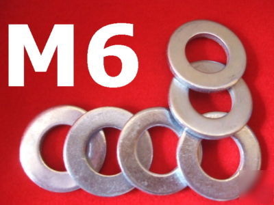 M6 A2 stainless flat washers... 100 pack (free p+p)