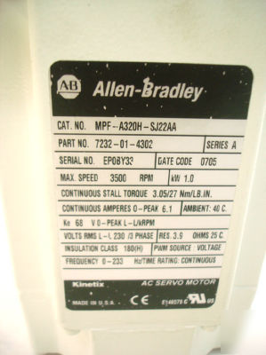 New allen-bradley mp-series food grade servo motor 1KW