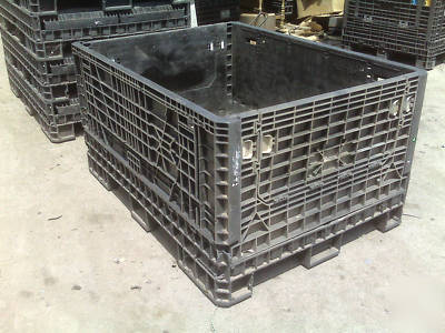 Black ropak collapsible pallet-bulk bins tote 48X64X34