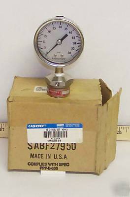New 1 ashcroft pressure gauge 60 psi 2C567 