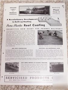 Vtg servicised products brochure-built up roofing 1953