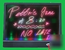 Light-up message board with neon rainbow led lights