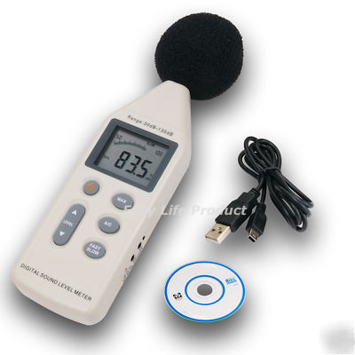 Digital sound level meter 30~130 db decibel pc usb B2