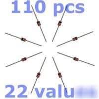 0.5W zener diode set 22 values 110PCS regulator kit 
