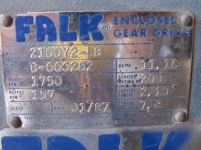 Faulk enclosed gear drive m#2100Y2-lb RATIO11.16