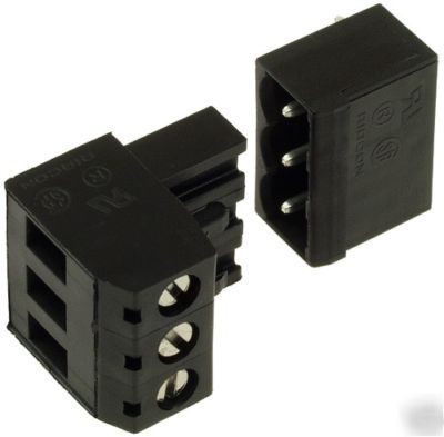 3-pole terminal connector plug & pcb mount header #301