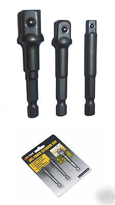 Cordless drill adaptor extension sockets bit bar set 
