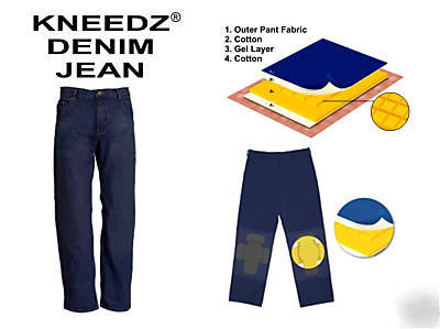 Kneedz Â® knee protection denim jeans - w 40 x inseam 32