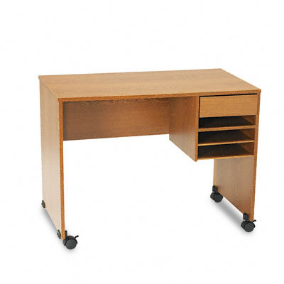 Mobile office machine stand/desk medium oak lasr printr