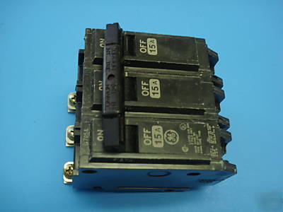 New ge thqb 32015 circuit breaker 3 pole 15 amp - 