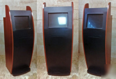 Stand-alone computer kiosk with touchscreen and printer