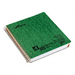 Wirebound 4-subject notebook, flush-cut dividers, colle