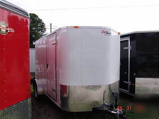 enclosed cargo utility trailer v nose ramp door 6X12