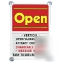 Open closed vertical sliding message board 14X20 window