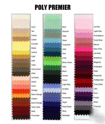 Poly premier 21' table skirt & topper & clips,64 colors