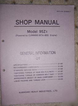 1987 kawasaki 95Z ii loader manual 1 cummins engine d