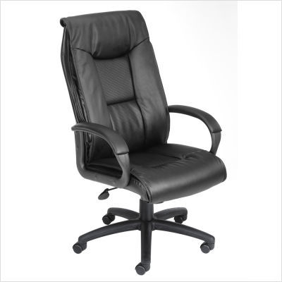 Boss office products black chair leatherplus knee tilt