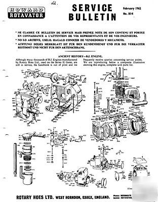Howard rotavator bj service manuals parts list jap hb