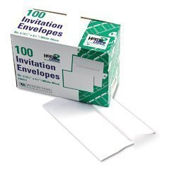 Invitation envelopes 100 ct #6 white wove 4 3/4 x 6 1/2