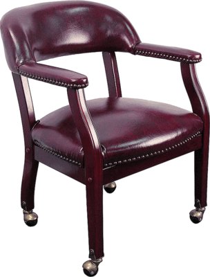 New oxblood vinyl chair luxurious conference guest seat 