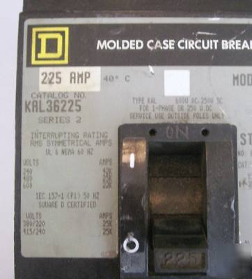 Square d KAL36255 circuit breaker 3P 225A 600V