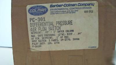 Barber colman pc-301 differential air flow switch 