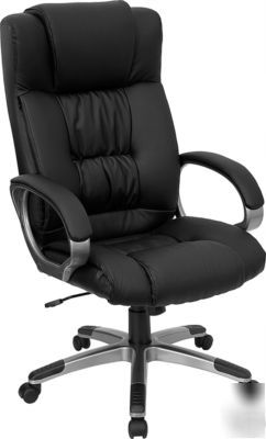 New high back black leather computer office desk chair 