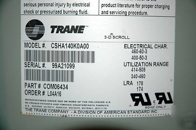 Trane refrigeration ac compressor COM06425 CSHA093R0A00