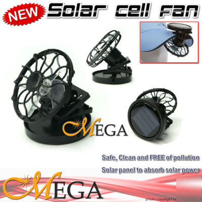 Solar cell fan sun power energy clip-on cooling 9721
