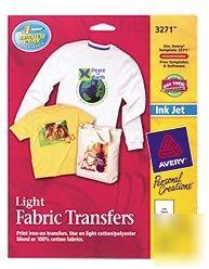 Avery light fabric transfers print iron-on transfers
