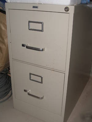 Hirsh metal 2 drawer file cabinet