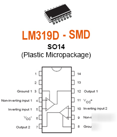 10PCS - LM319D high speed comparators smd (LM319 d)