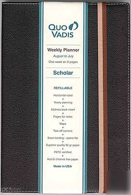 Quo vadis scholar 2010-11 academic weekly 6 x 9 black