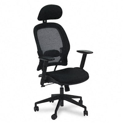 Space air grid series high chair w/headrest black mesh