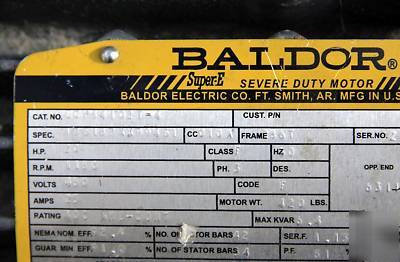Baldor ECP84102T-4 premium chemical process motor 20HP