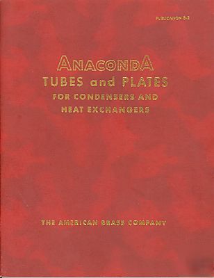 1956 booklet anaconda tubes & plates for condensers etc