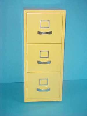 Miniature three-drawer filing cabinet storage trinkets