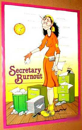 Secretary burnout 1981 poster near mint