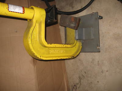 Enerpac c-clamp complete with cylinder & foot pedal
