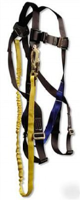Fall arrest safety harness attached 6' lanyard #8080