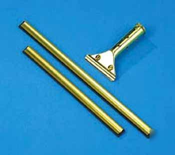 Golden clip window squeegee handle; brass channel case