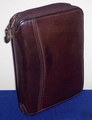 Pocket brown thick leather spacemaker franklin planner
