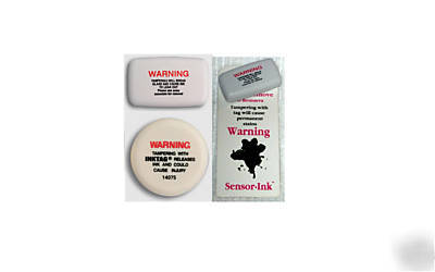 Sensorink security ink tags with warning labels (125+)
